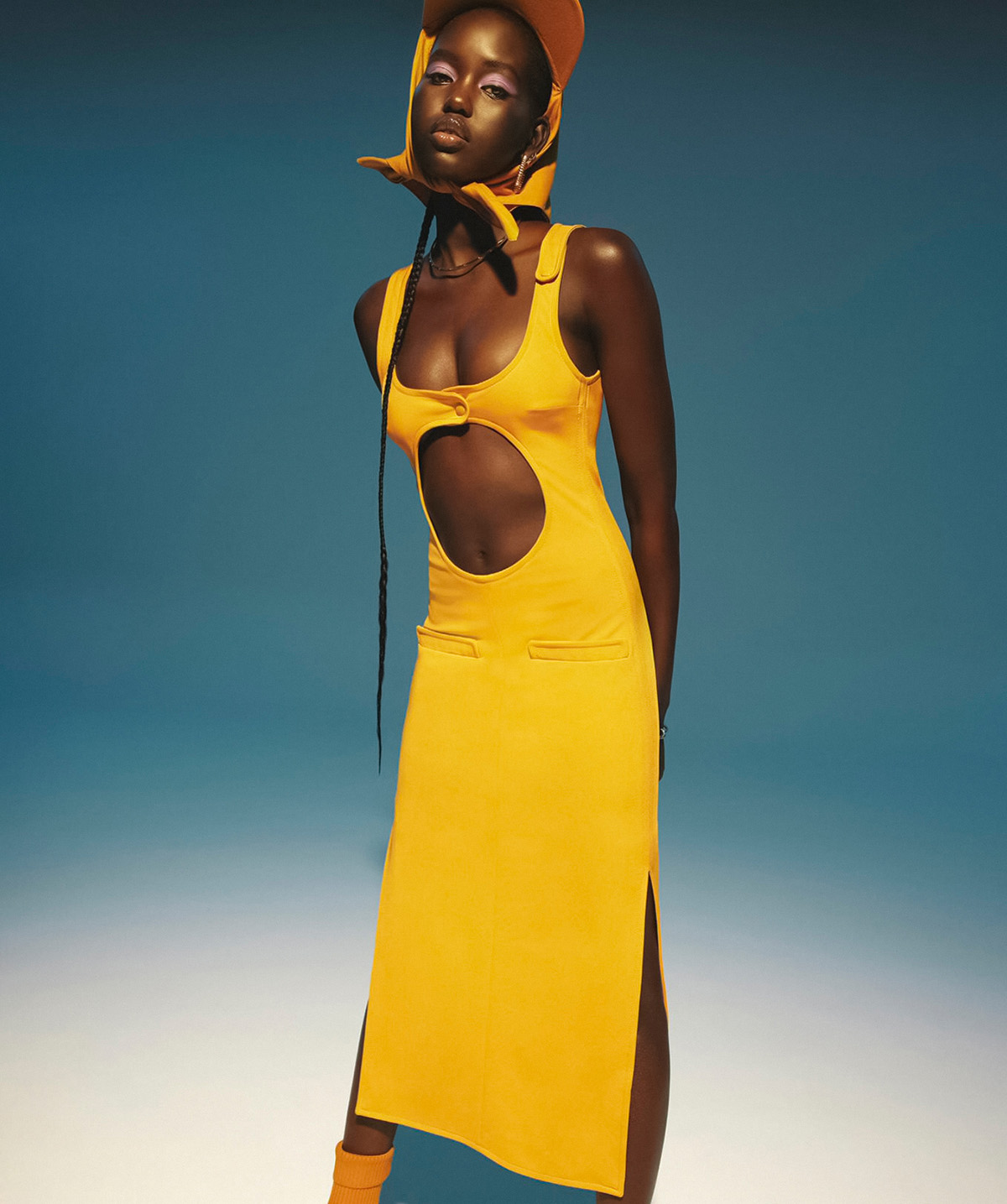 Adut Akech in Louis Vuitton on Vogue Australia January 2022 cover by Charles Dennington
