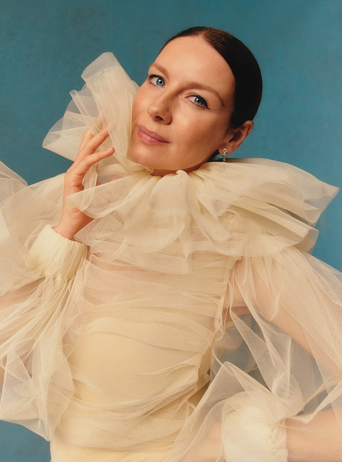 Caitriona Balfe in Marc Jacobs on Vanity Fair January 2022 cover by Nick Riley Bentham
