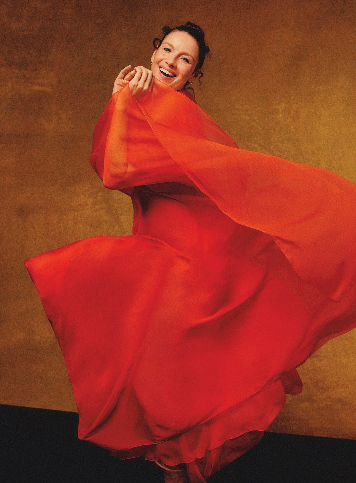 Caitriona Balfe in Marc Jacobs on Vanity Fair January 2022 cover by Nick Riley Bentham