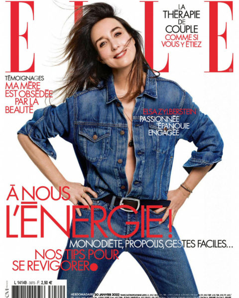 Elsa Zylberstein covers Elle France January 20th, 2022 by Dant Studio