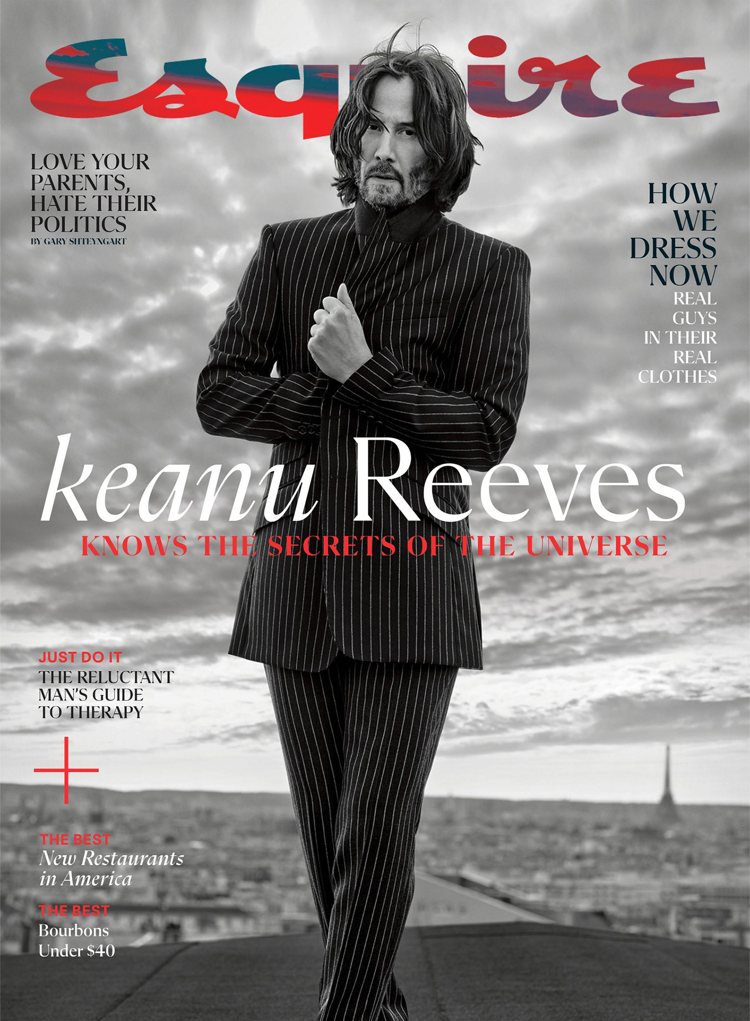 Keanu Reeves in Dolce & Gabbana on Esquire US Winter 2021 cover by Nathaniel Goldberg