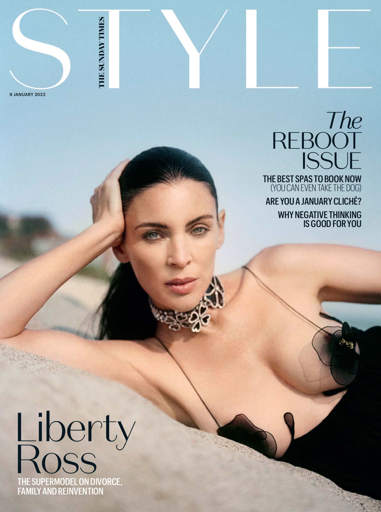 Liberty Ross in Saint Laurent on The Sunday Times Style January 9th, 2022 cover by Olivia Malone