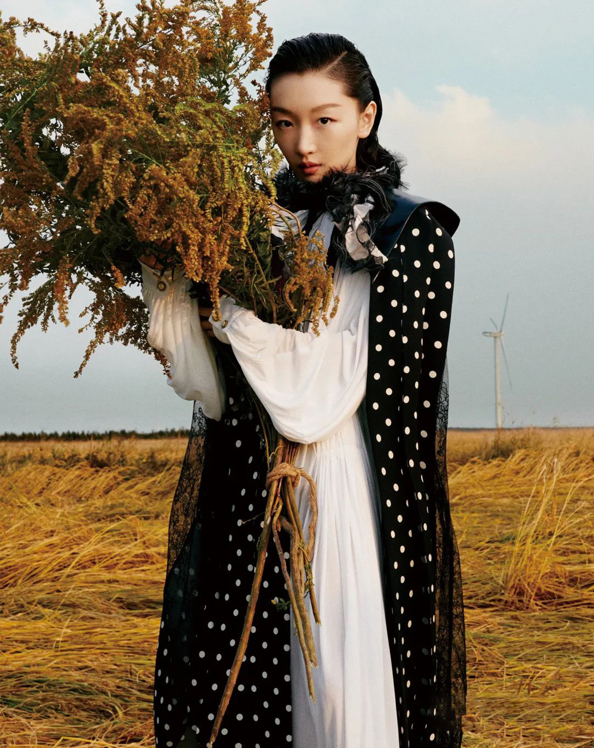 Zhou Dongyu covers Vogue China January 2022 by Ziqian Wang