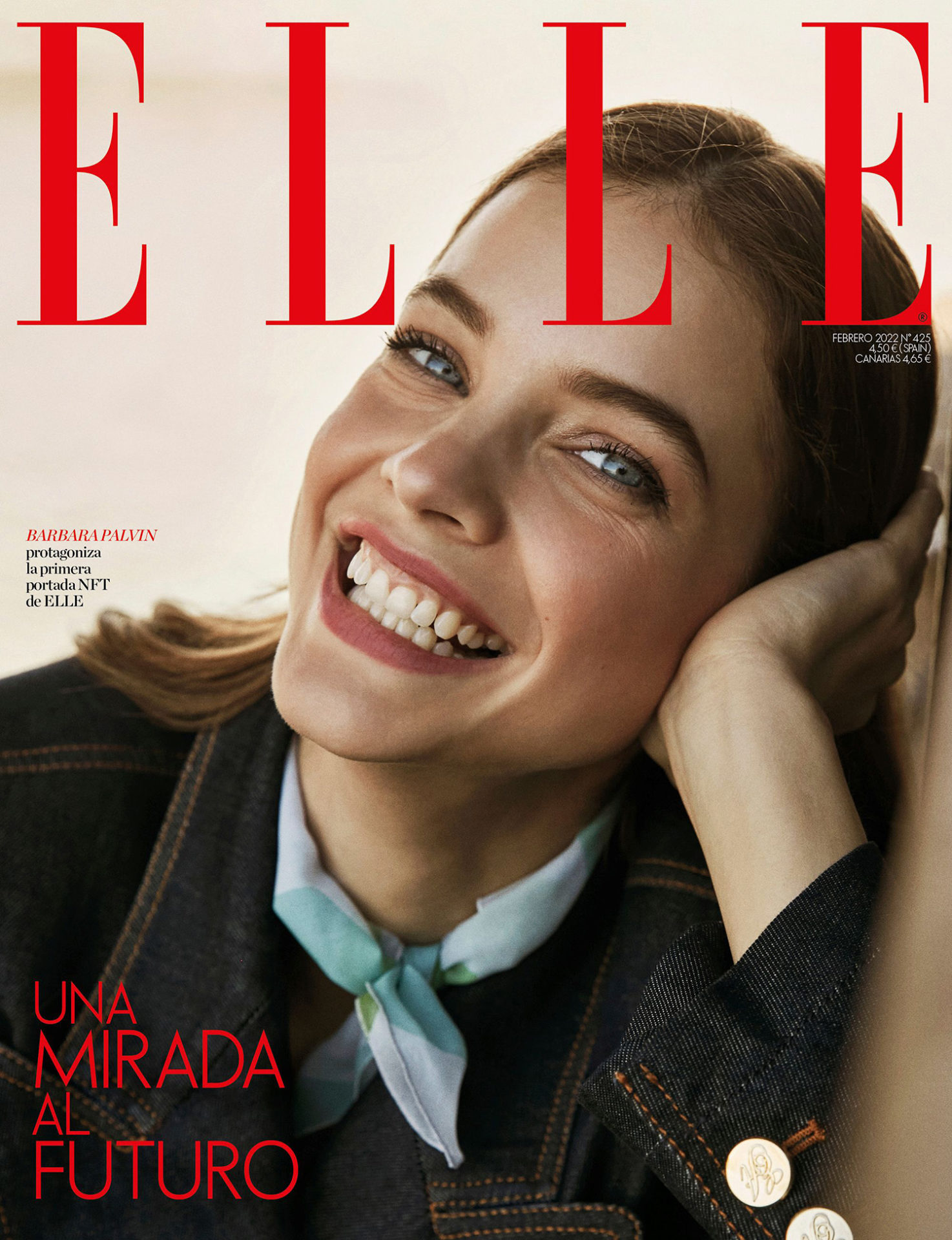 Barbara Palvin in Emporio Armani on Elle Spain February 2022 covers by Rafa Gallar