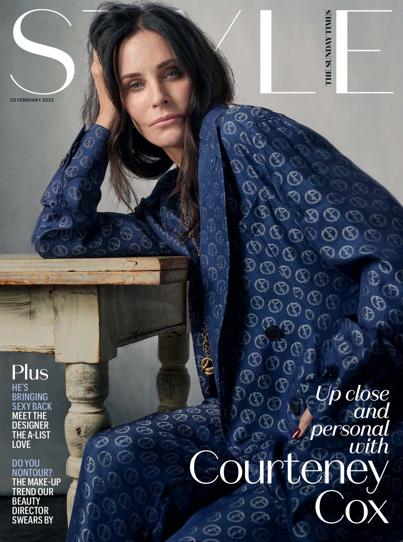 Courteney Cox covers The Sunday Times Style February 20th, 2022 by David Slijper
