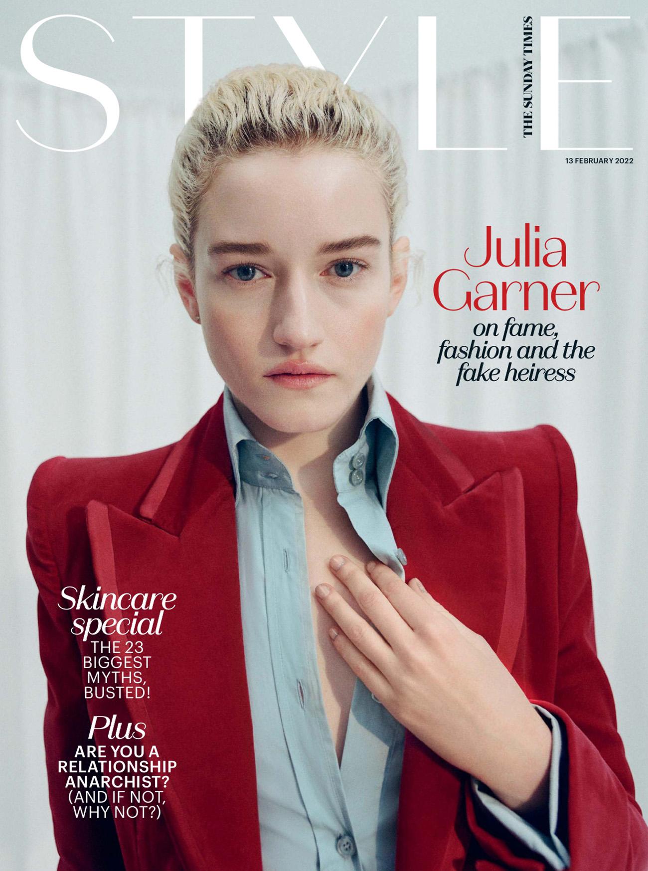 Julia Garner covers The Sunday Times Style February 13th, 2022 by Olivia Malone