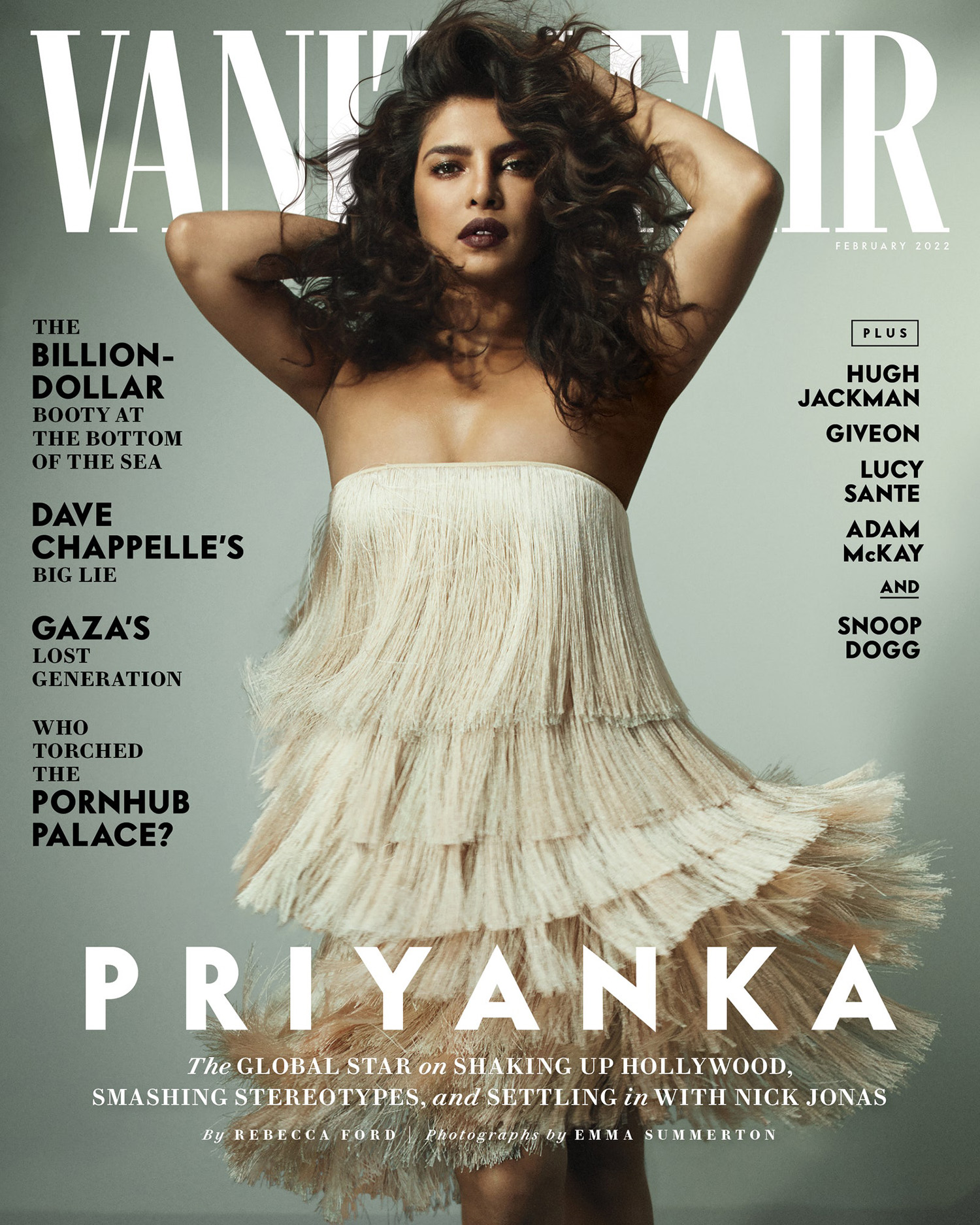 Priyanka Chopra covers Vanity Fair February 2022 by Emma Summerton