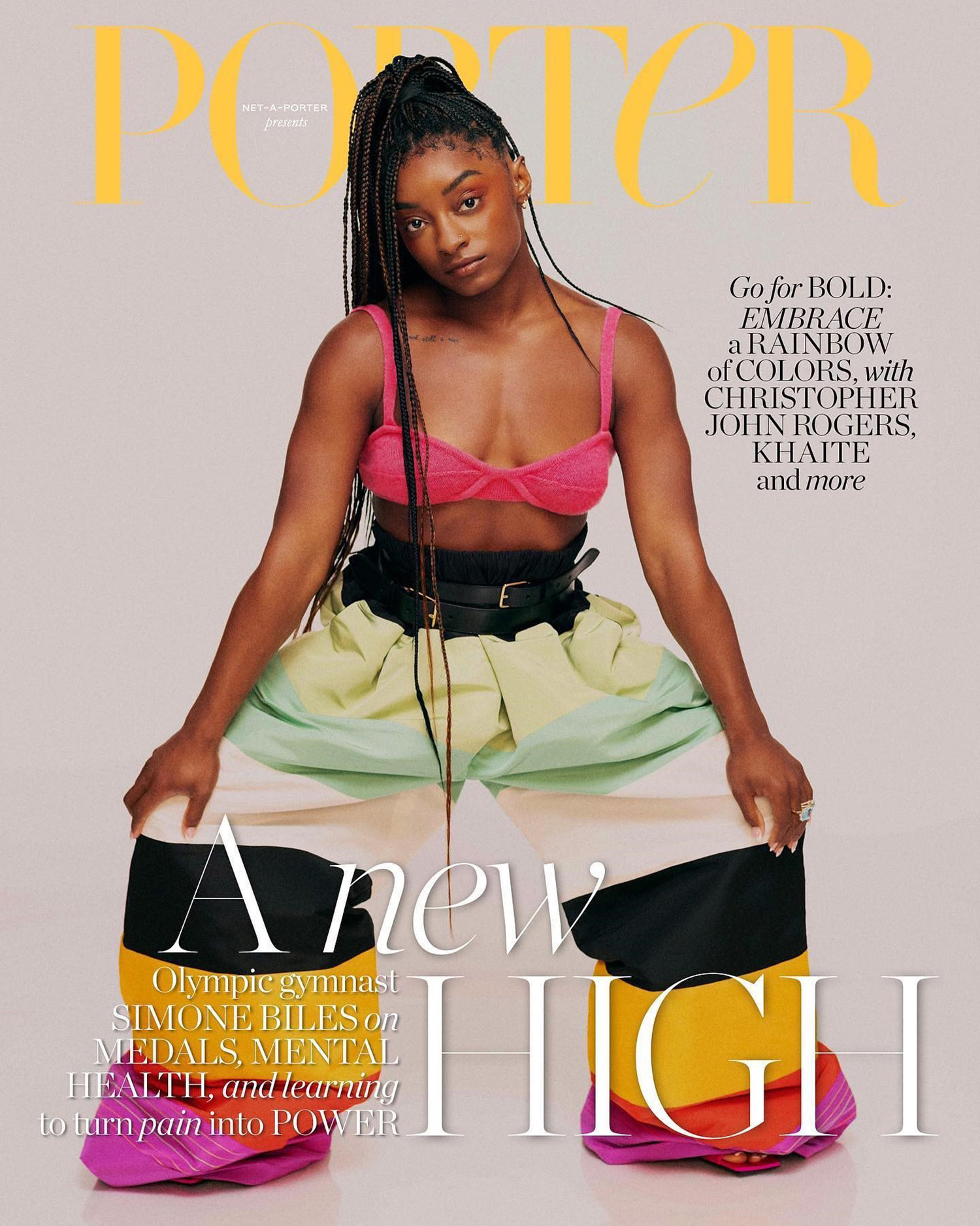 Simone Biles covers Porter Magazine February 7th, 2022 by Kennedi Carter