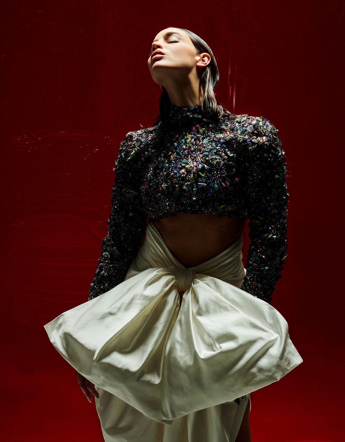 Souheila Yacoub covers Madame Figaro February 11th, 2022 by Bojana Tatarska