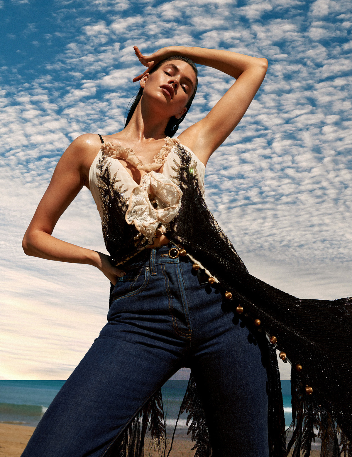 Vanessa Moody covers Madame Figaro February 25th, 2022 by David Roemer
