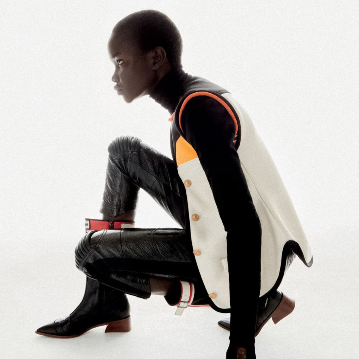 Akon Changkou in Louis Vuitton on Harper’s Bazaar Singapore February 2022 by Rory van Millingen