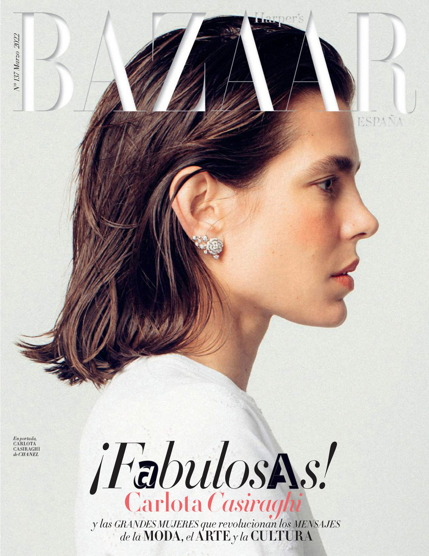 Charlotte Casiraghi in Chanel on Harper’s Bazaar Spain March 2022 by Betina du Toit