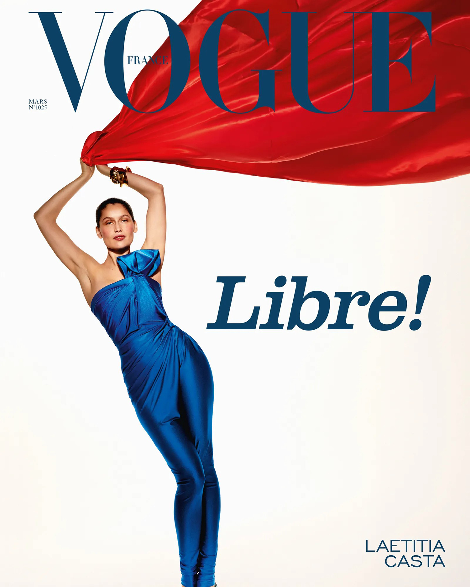 Laetitia Casta covers Vogue France March 2022 by Carlijn Jacobs