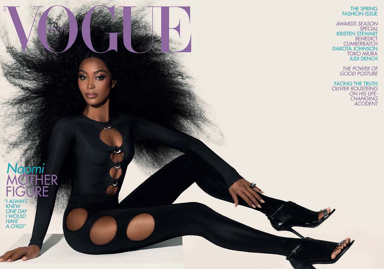 Naomi Campbell covers British Vogue March 2022 by Steven Meisel