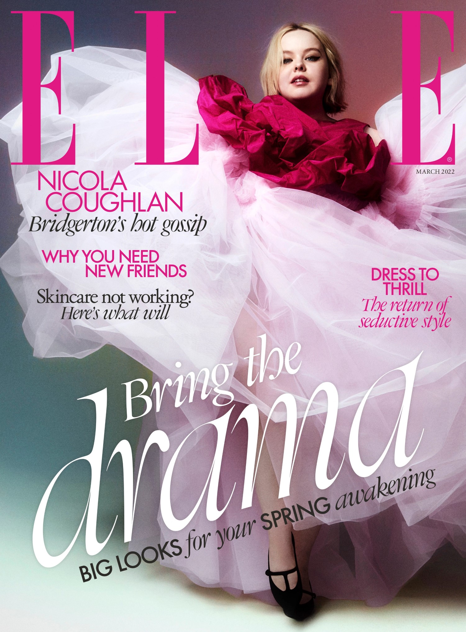 Nicola Coughlan covers Elle UK March 2022 by Meinke Klein