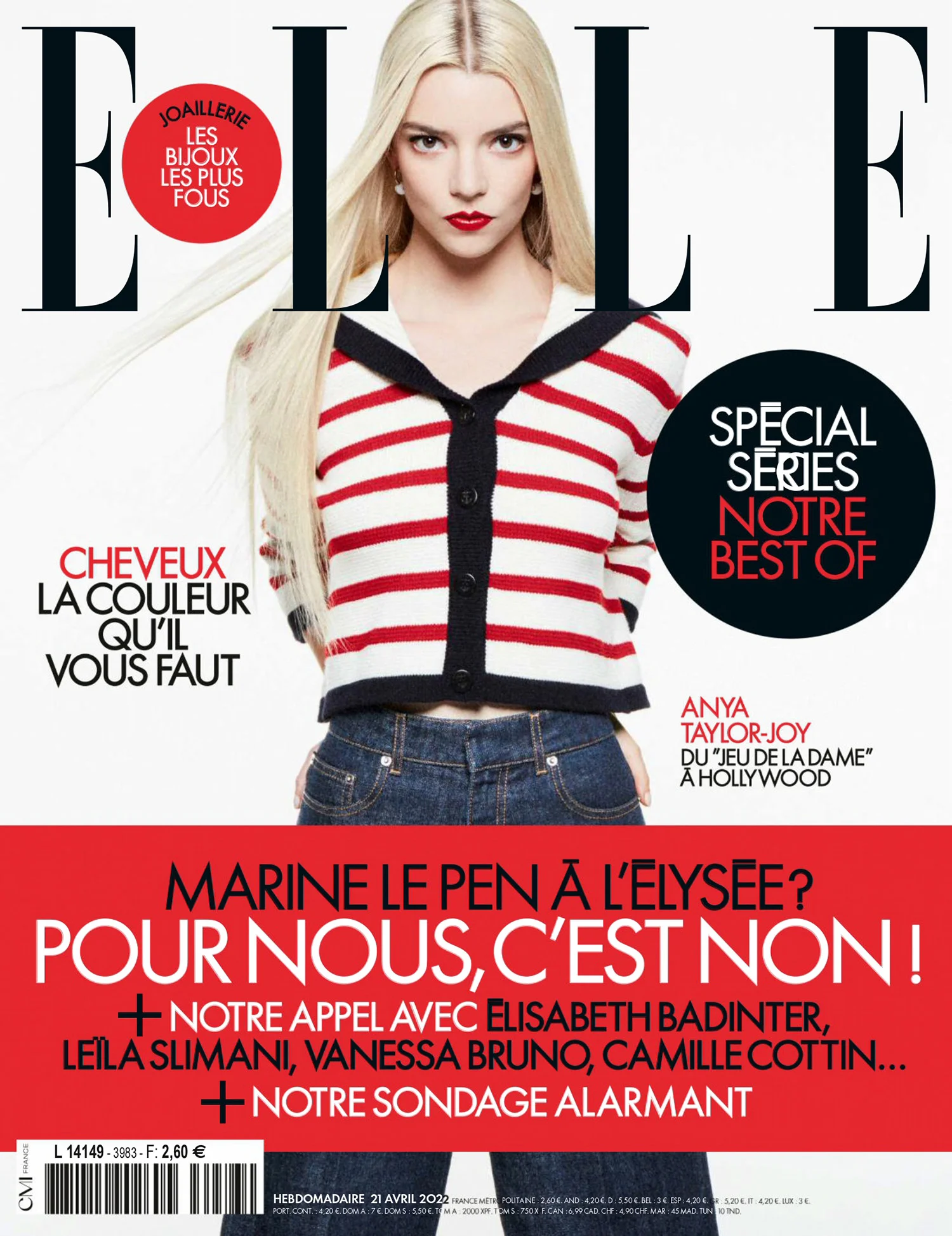 Anya Taylor-Joy covers Elle France April 21st, 2022 by Daniel Jackson