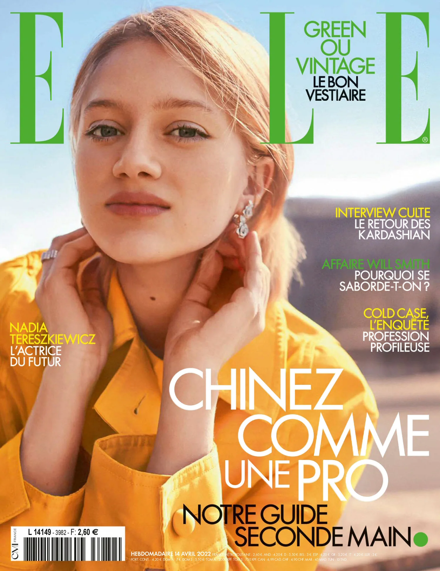 Nadia Tereszkiewicz covers Elle France April 14th, 2022 by Stefano Galuzzi
