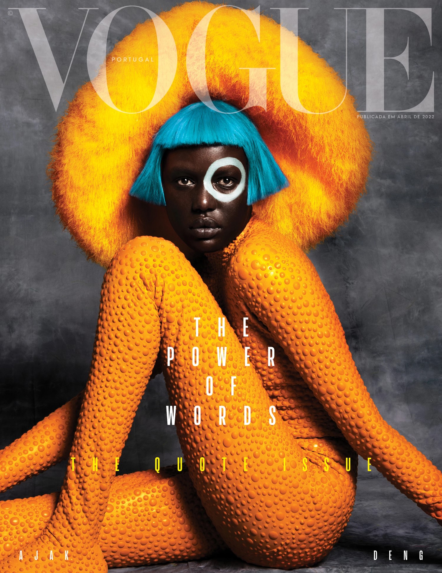 Ajak Deng and Sohyun Jung cover Vogue Portugal April 2022 by Domen & Van de Velde