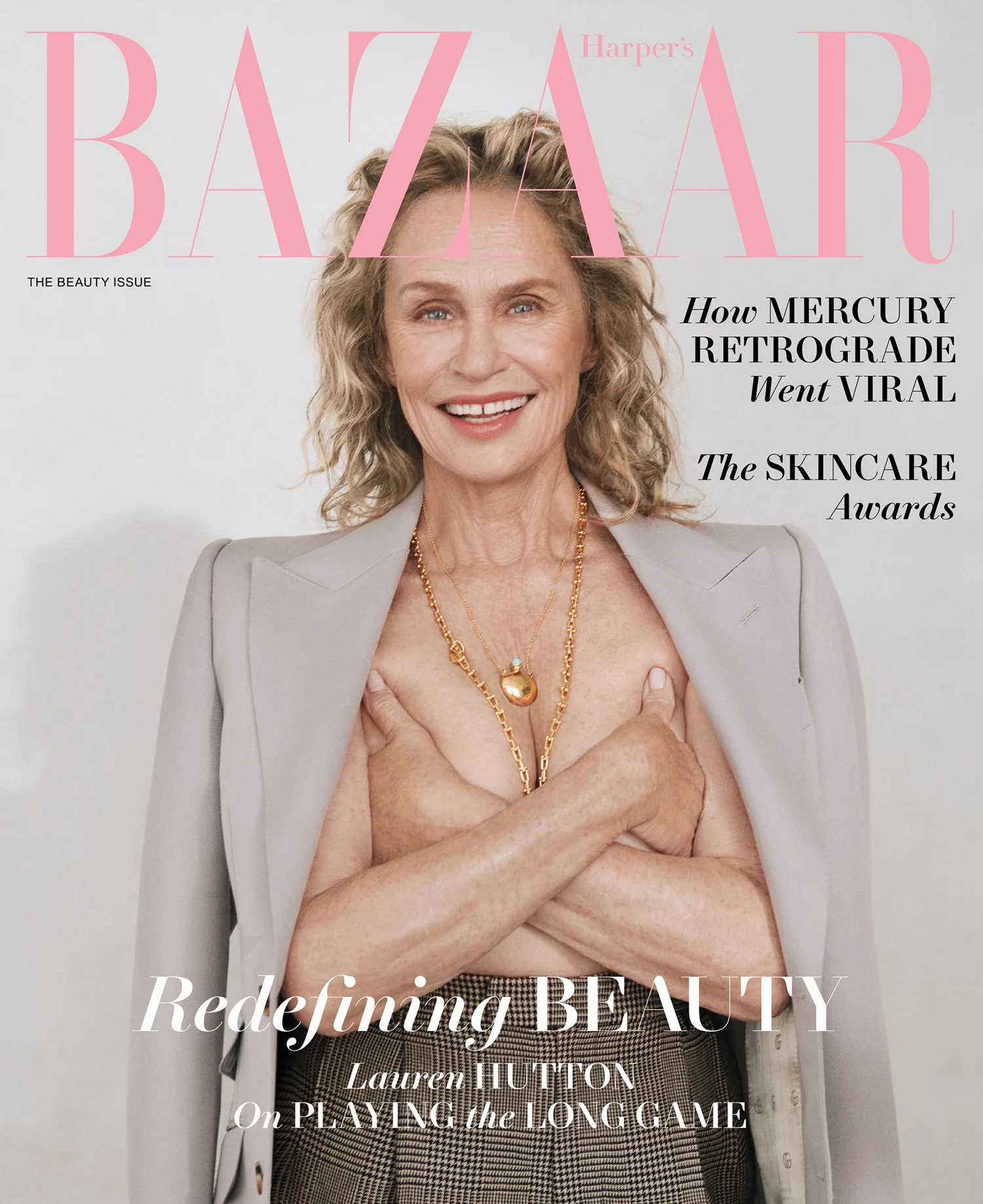 Lauren Hutton covers Harper’s Bazaar US May 2022 by Cass Bird