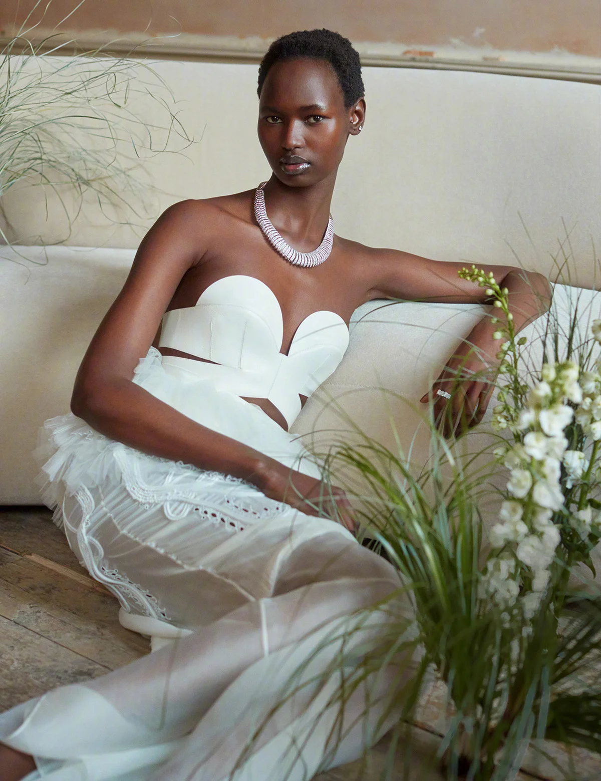 Nyarach Abouch Ayuel covers British Vogue Weddings May 2022 by Emma Tempest