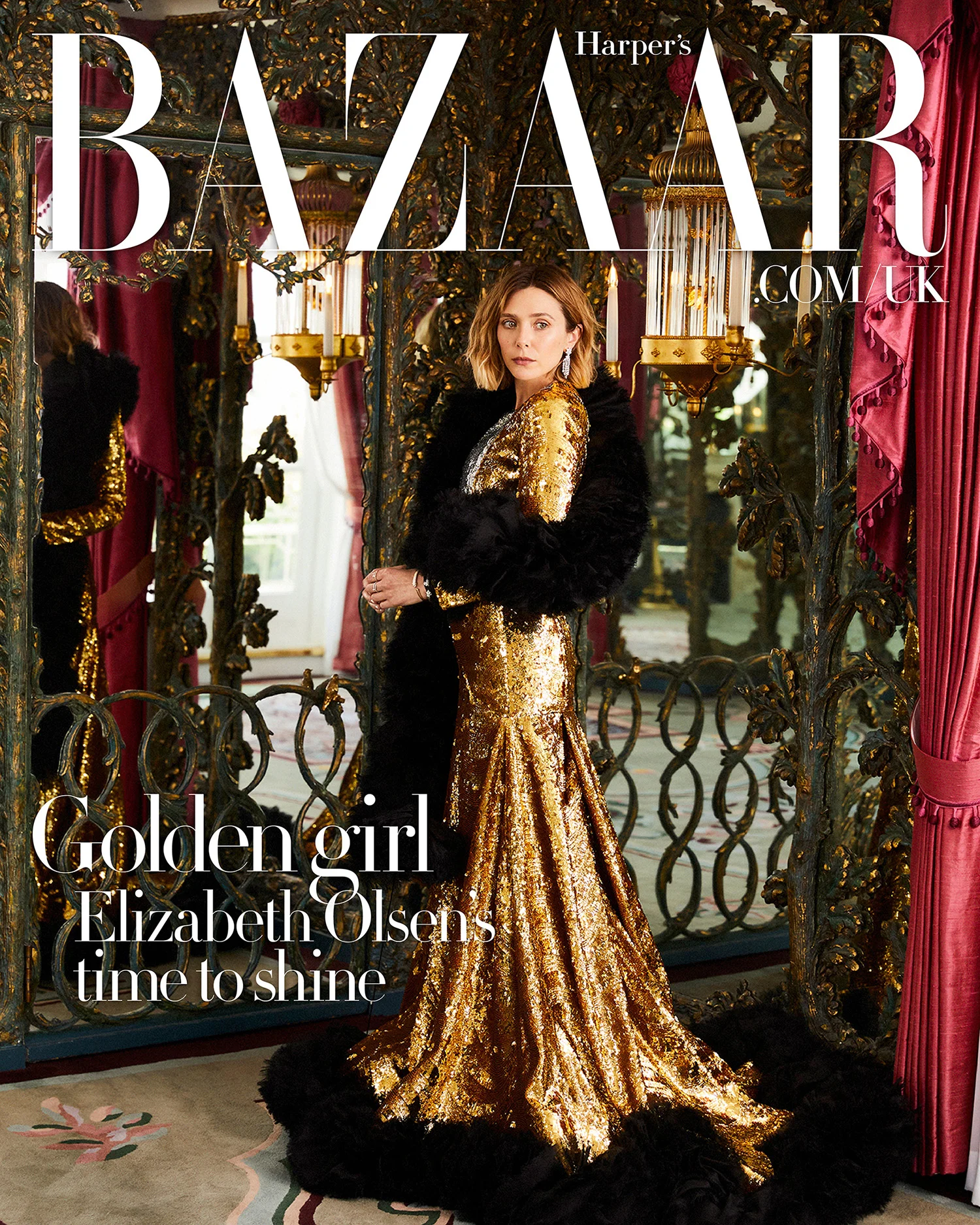 Elizabeth Olsen covers Harper’s Bazaar UK Spring 2022 Digital Edition by Josh Shinner