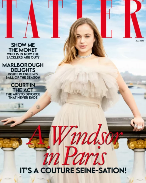 Lady Amelia Windsor in Christian Dior on Tatler UK June 2022 by Luc Braquet