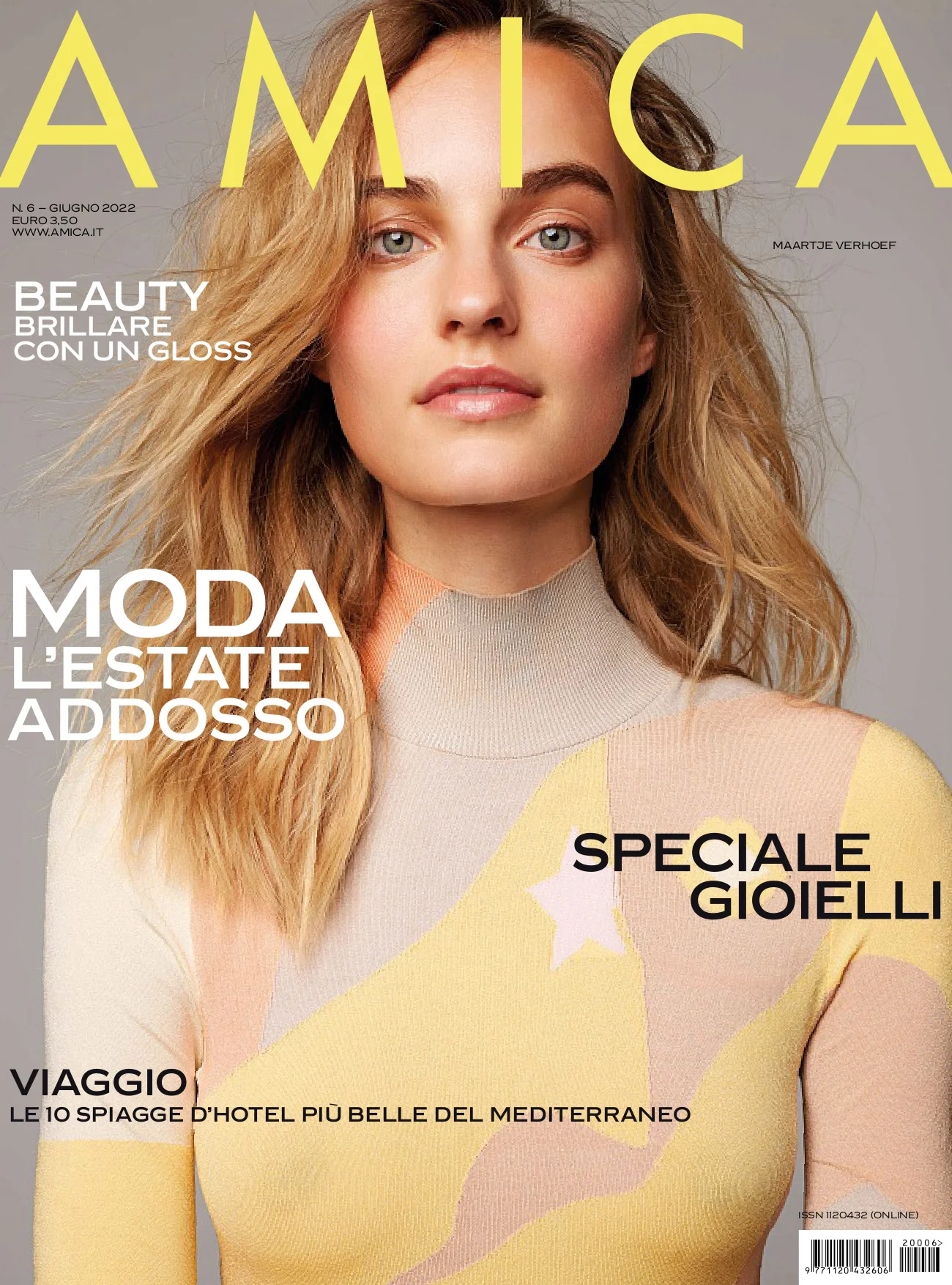 Maartje Verhoef covers Amica Magazine June 2022 by Thomas Schenk