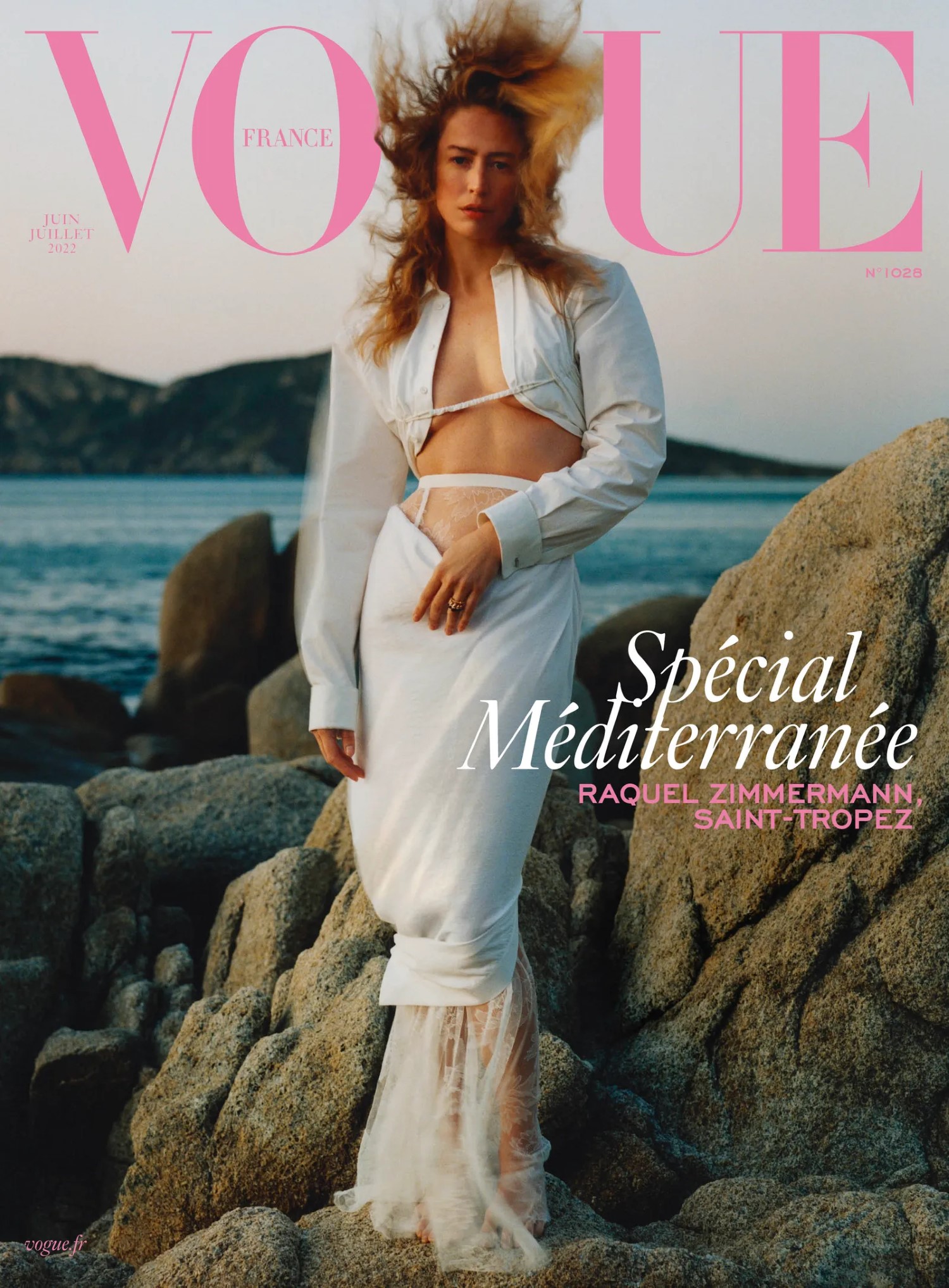 Raquel Zimmermann covers Vogue France June/July 2022 by Théo de Gueltzl