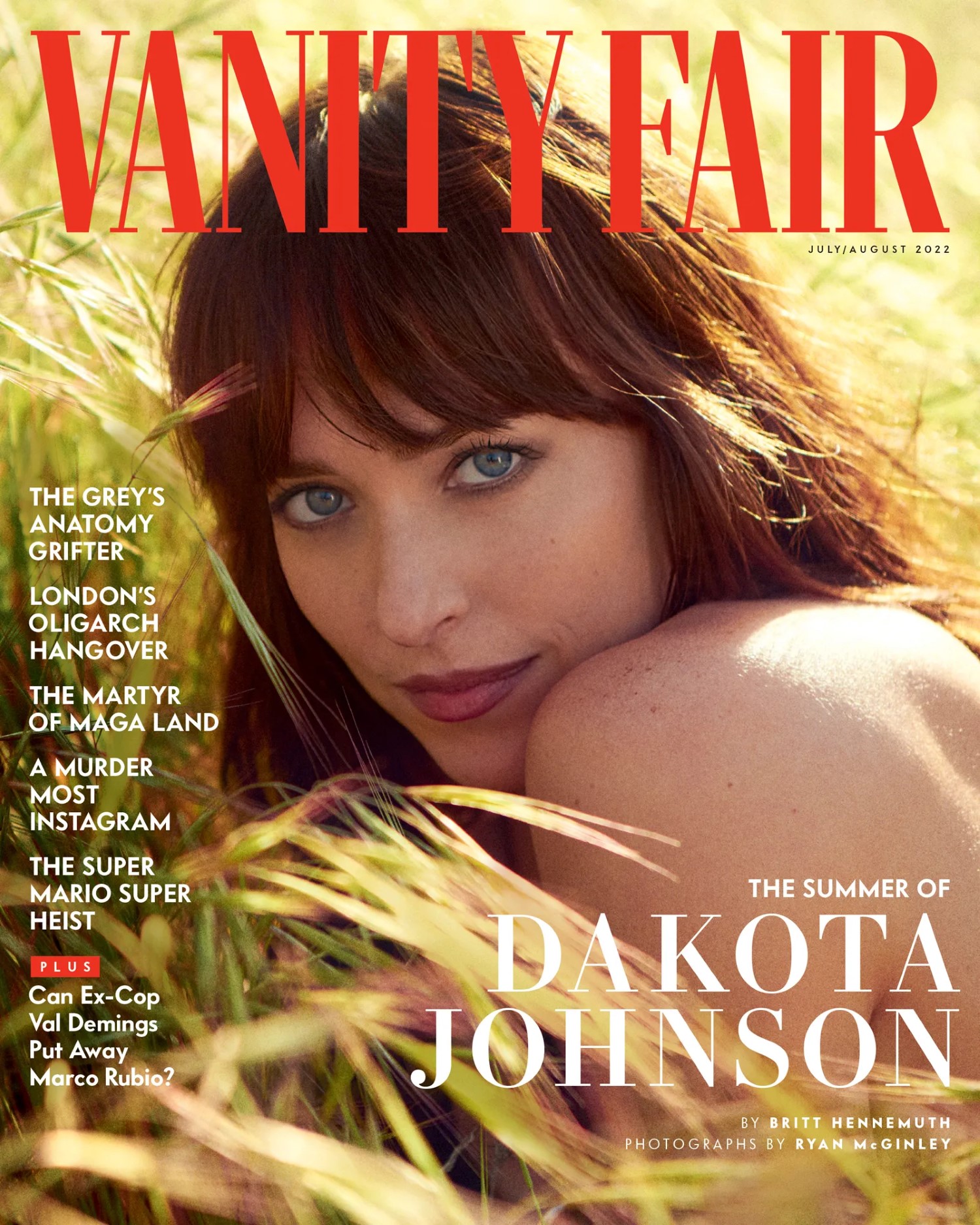 Dakota Johnson covers Vanity Fair July/August 2022 by Ryan McGinley