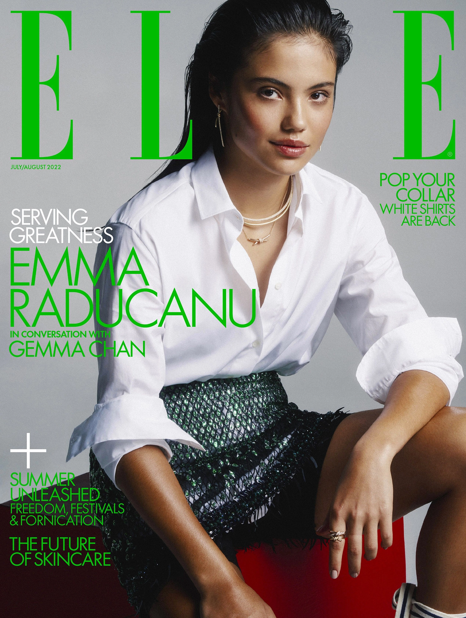 Emma Raducanu covers Elle UK July August 2022 by Sebastian Kim