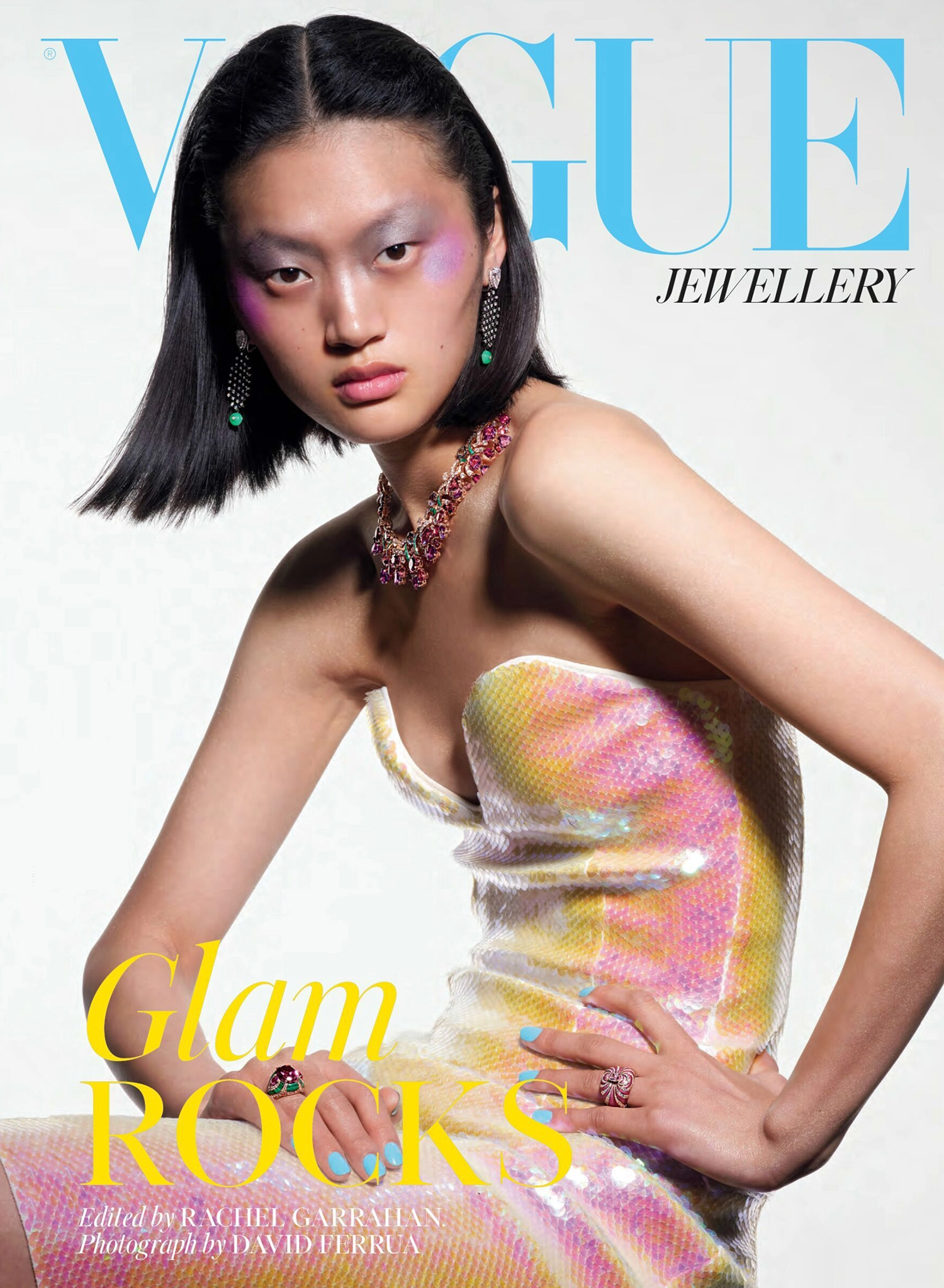 Yilan Hua covers British Vogue Jewellery July 2022 by David Ferrua
