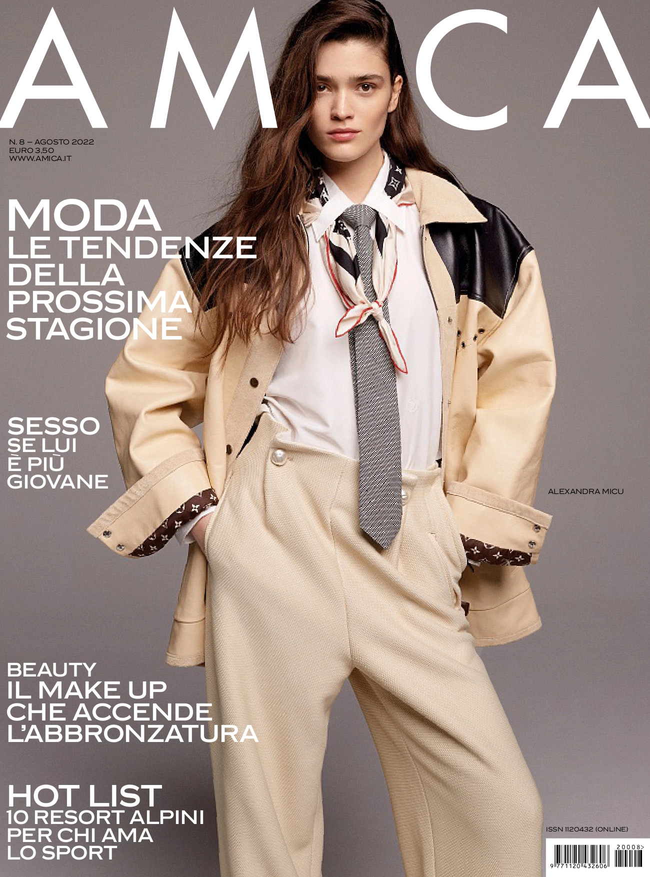 Alexandra Micu covers Amica Magazine August 2022 by Thomas Schenk