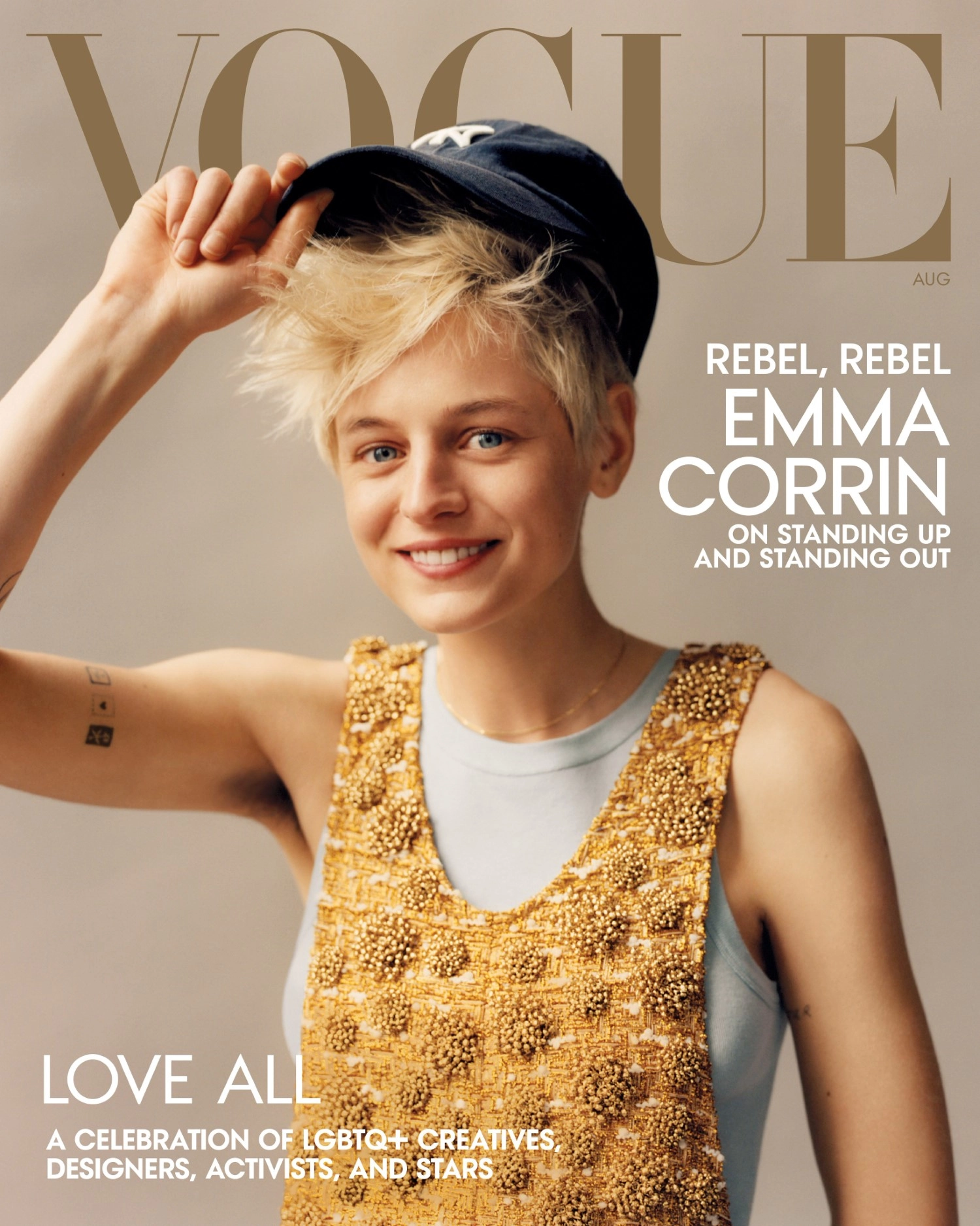 Emma Corrin covers Vogue US August 2022 by Jamie Hawkesworth
