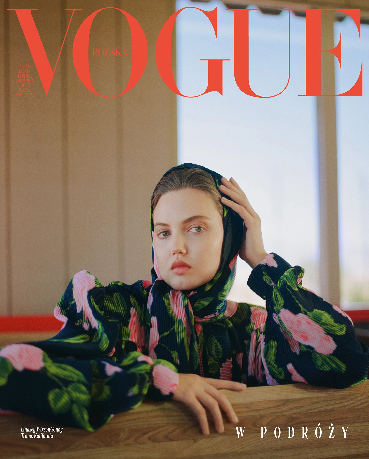 Lindsey Wixson covers Vogue Poland July/August 2022 by Arianna Lago