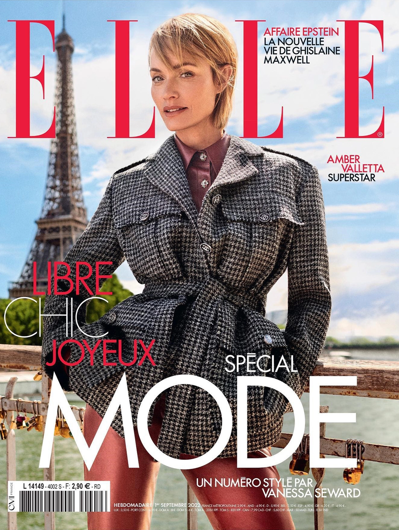 Amber Valletta covers Elle France September 1st, 2022 by Giampaolo Sgura