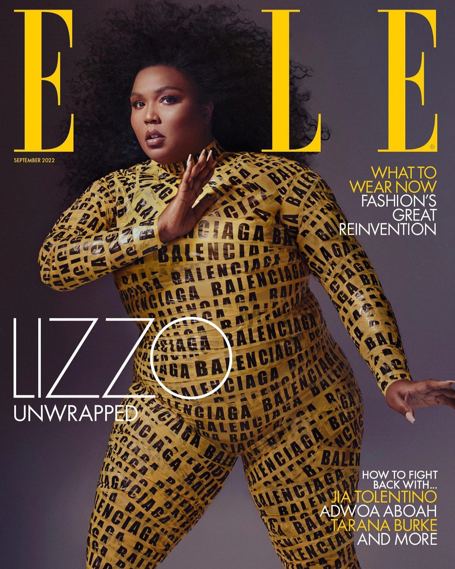 Lizzo in Balenciaga on Elle UK September 2022 cover by AB+DM