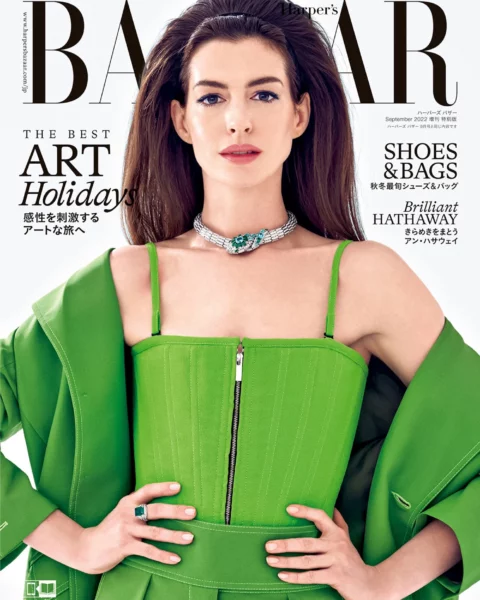 Anne Hathaway covers Harper’s Bazaar Japan September 2022 by Simon Emmett