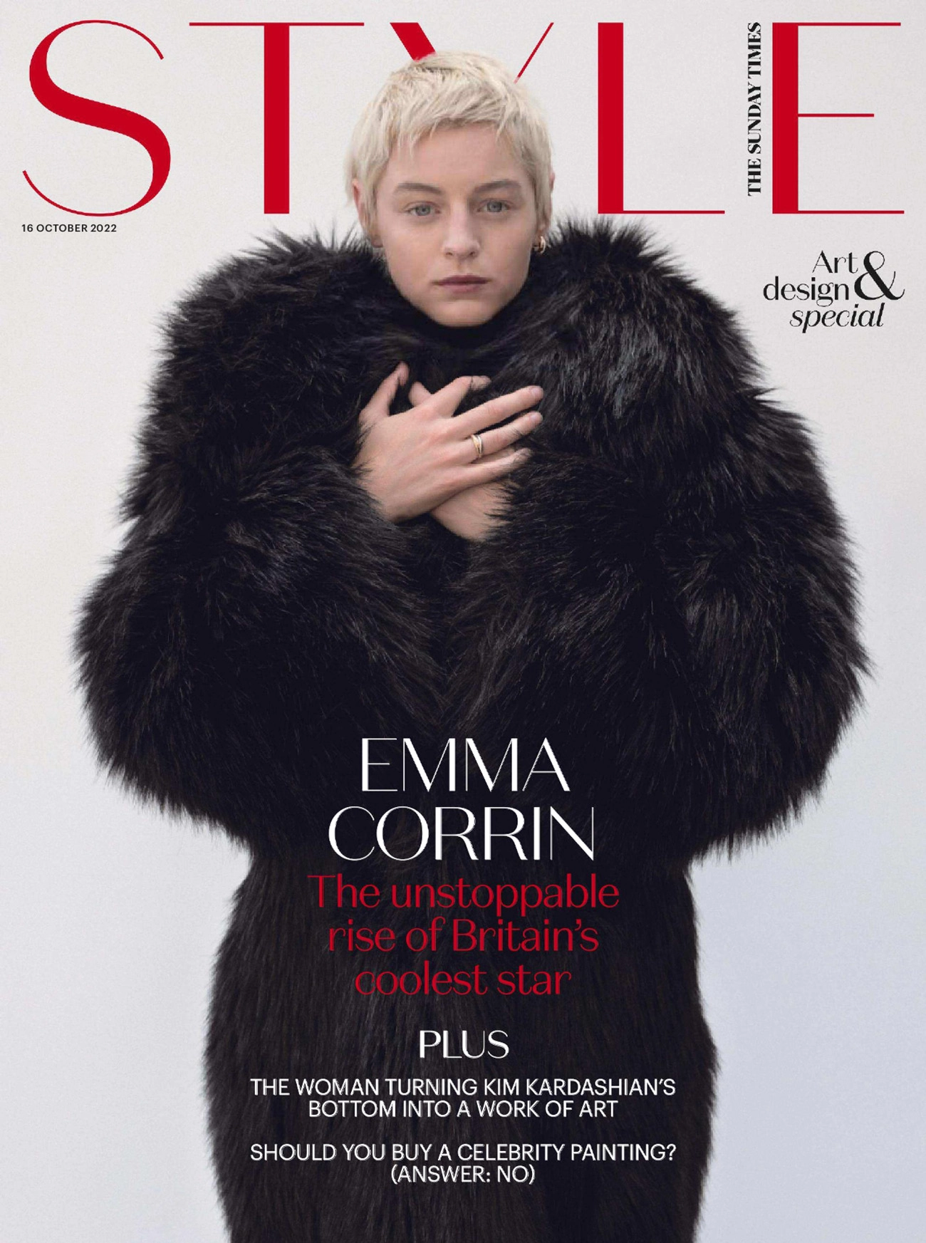 Emma Corrin covers The Sunday Times Style October 16th, 2022 by William Waterworth