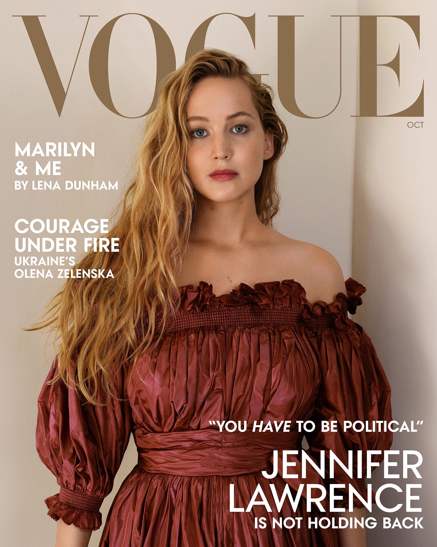 Jennifer Lawrence covers Vogue US October 2022 by Tina Barney