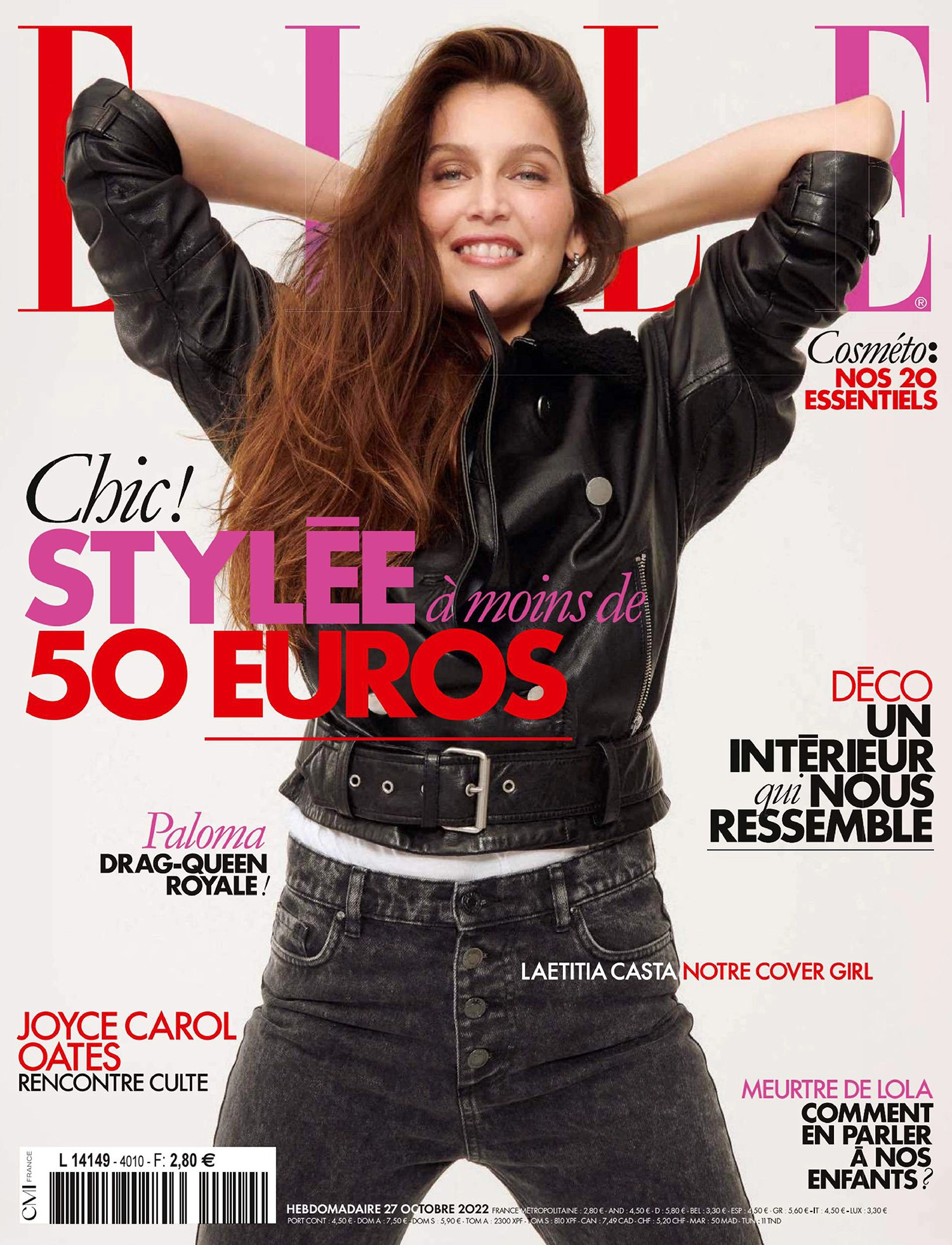 Laetitia Casta covers Elle France October 27th, 2022 by Damien Krisl