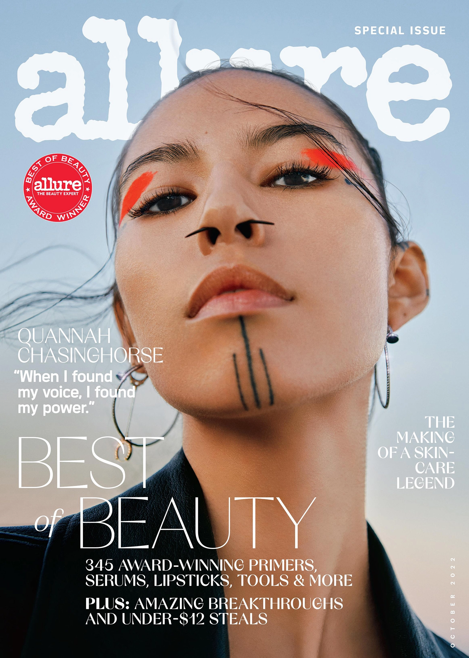 Quannah Chasinghorse covers Allure US October 2022 by Cass Bird