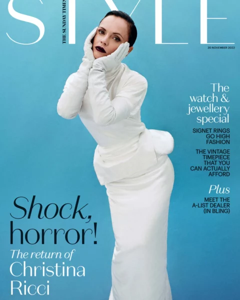 Christina Ricci covers The Sunday Times Style November 20th, 2022 by Olivia Malone