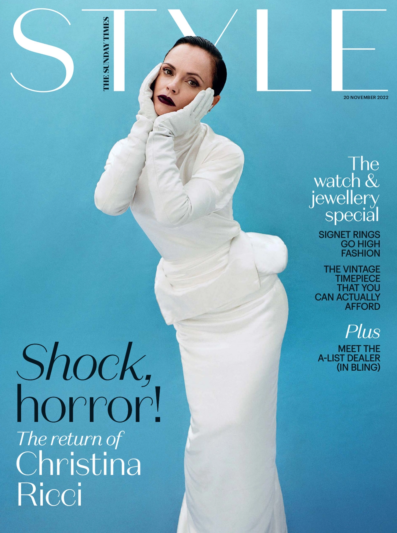 Christina Ricci covers The Sunday Times Style November 20th, 2022 by Olivia Malone
