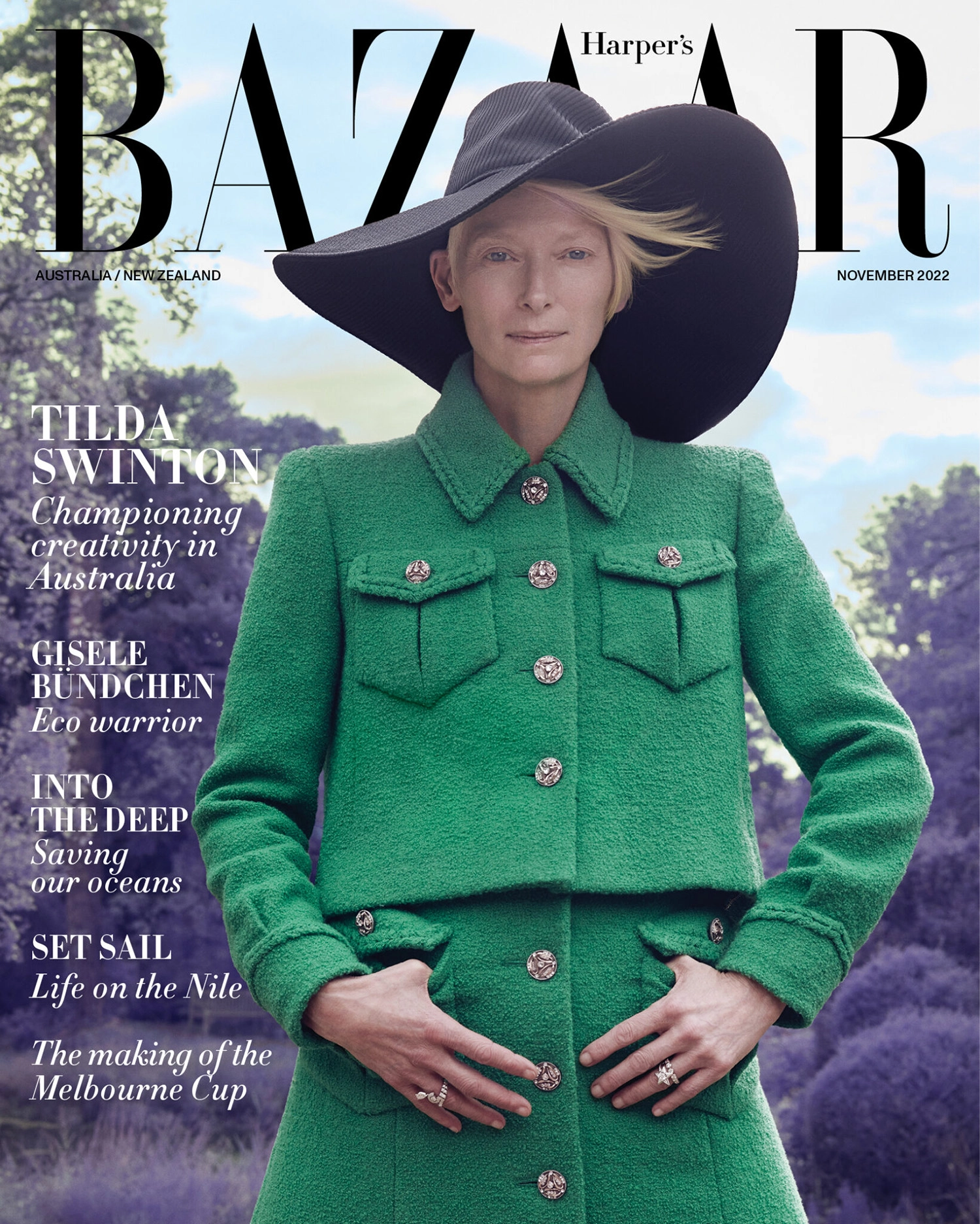 Tilda Swinton covers Harper’s Bazaar Australia & New Zealand November 2022 by Sølve Sundsbø