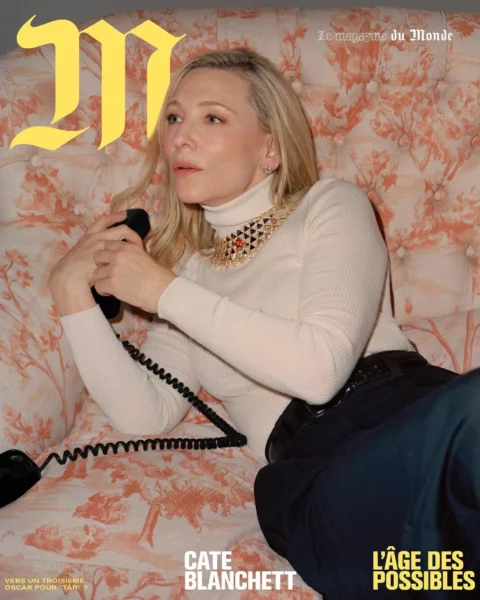 Cate Blanchett covers M Le magazine du Monde January 28th, 2023 by Theo Wenner