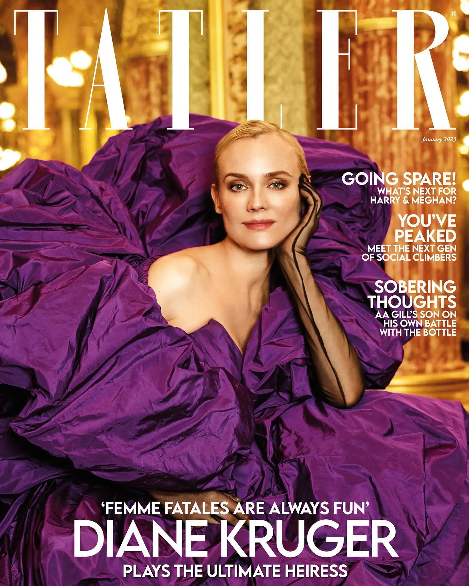Diane Kruger covers Tatler UK January 2023 by Luc Braquet