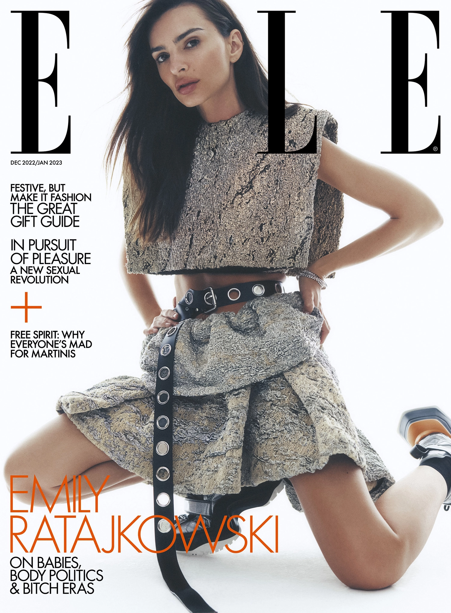 Emily Ratajkowski covers Elle UK December 2022 January 2023 by Petros