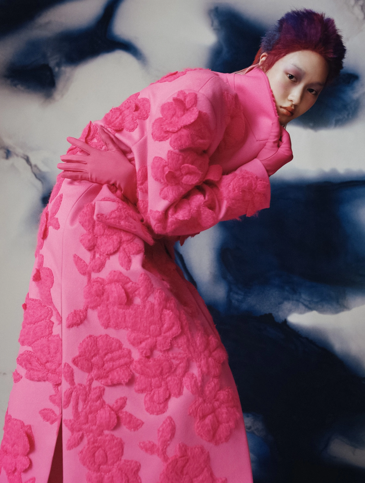 Greta Hofer in Valentino on AnOther Magazine Autumn/Winter 2022 by Nadine Ijewere