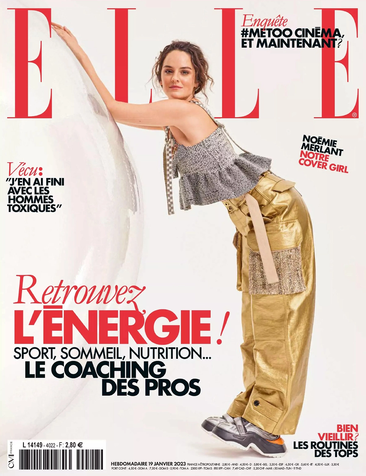 Noémie Merlant covers Elle France January 19th, 2023 by Philippe Jarrigeon