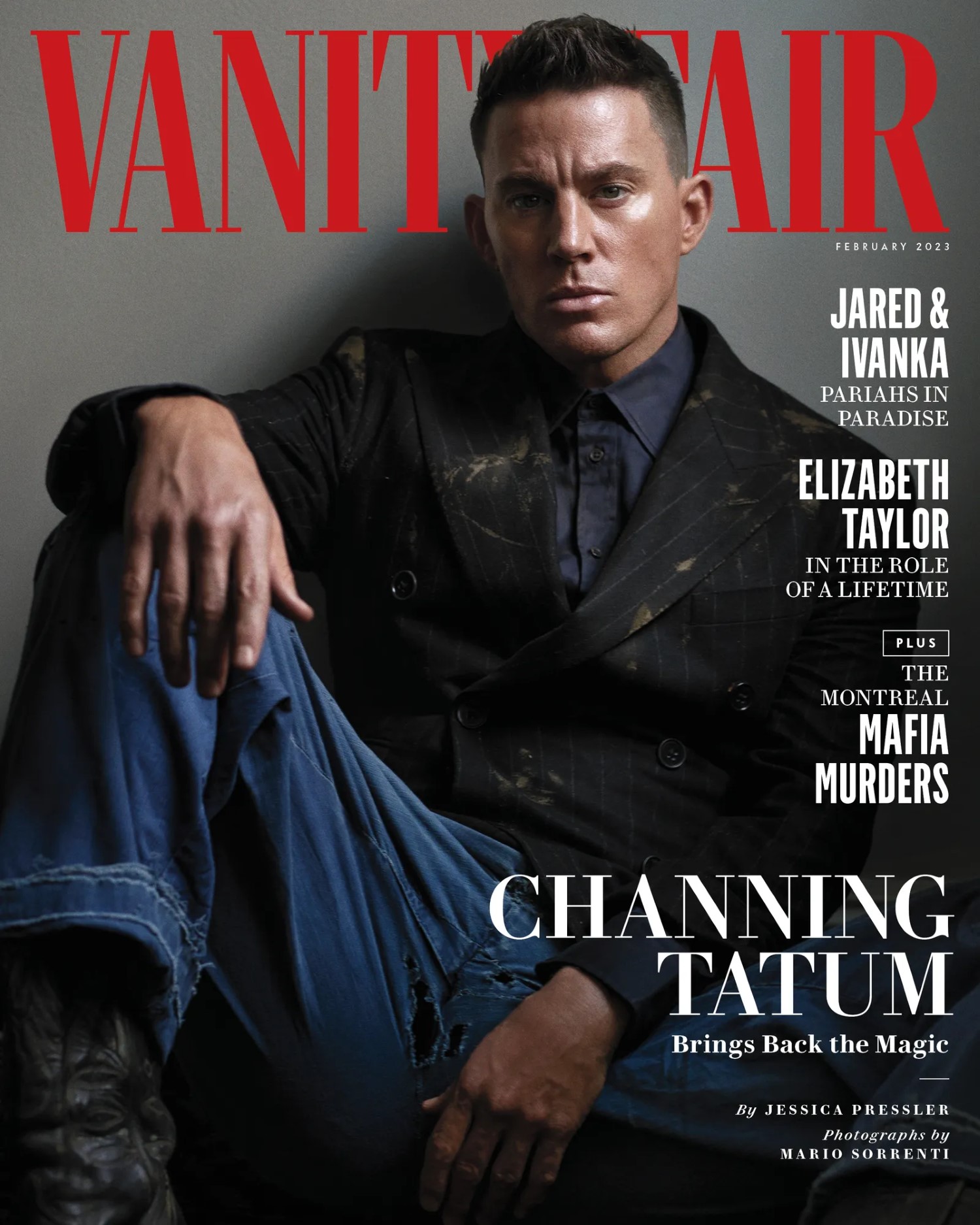 Channing Tatum covers Vanity Fair February 2023 by Mario Sorrenti